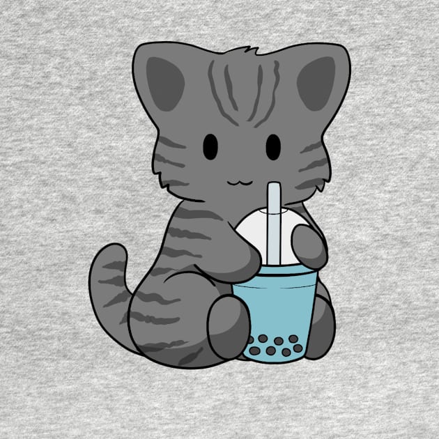 Black Stripped Cat Bubble Tea by BiscuitSnack